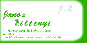janos miltenyi business card